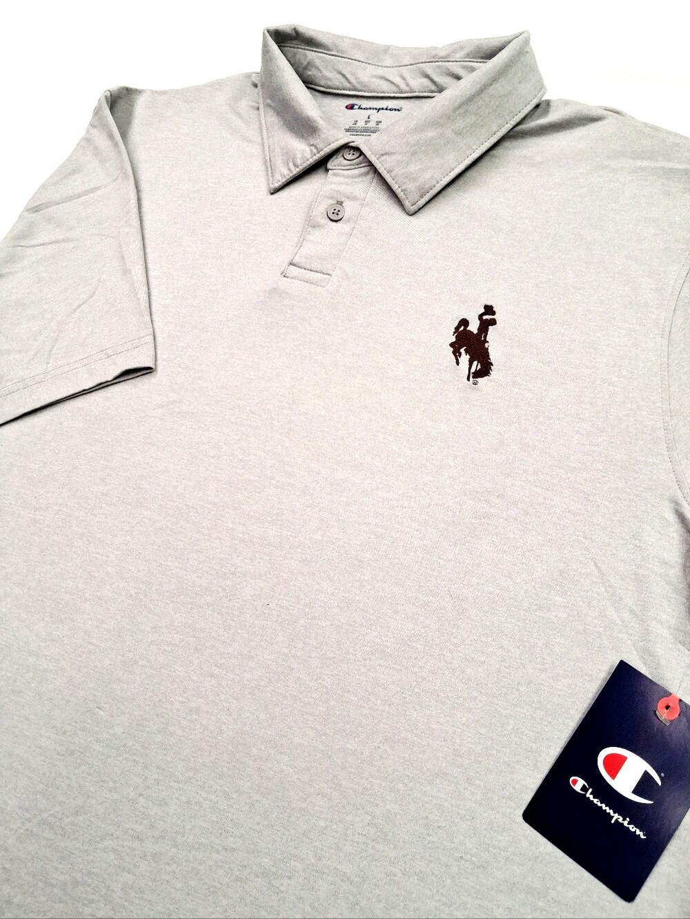 Champion Wyoming Cowboys Polo Shirt Men’s Large Gray NWT